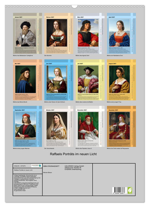 Raffaels Porträts im neuen Licht (CALVENDO Wandkalender 2027)