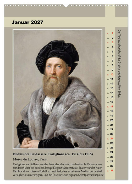 Raffaels Porträts im neuen Licht (CALVENDO Wandkalender 2027)
