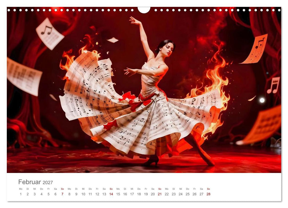 Tanz durch Traumwelten - Fantastische Tänzerinnen in surrealen Klangräumen (CALVENDO Wandkalender 2027)
