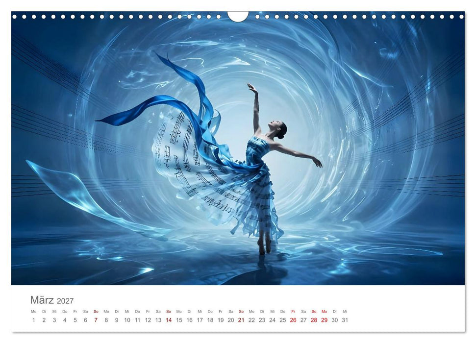 Tanz durch Traumwelten - Fantastische Tänzerinnen in surrealen Klangräumen (CALVENDO Wandkalender 2027)