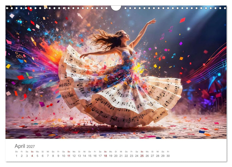 Tanz durch Traumwelten - Fantastische Tänzerinnen in surrealen Klangräumen (CALVENDO Wandkalender 2027)