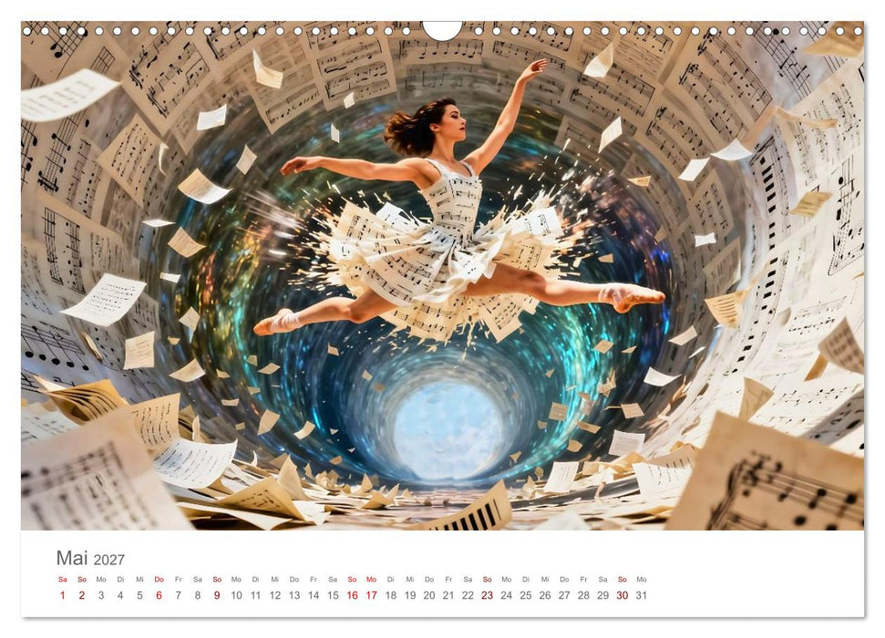Tanz durch Traumwelten - Fantastische Tänzerinnen in surrealen Klangräumen (CALVENDO Wandkalender 2027)