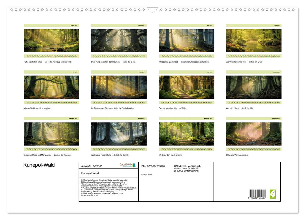 Ruhepol-Wald (CALVENDO Wandkalender 2027)