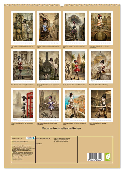 Madame Noirs seltsame Reisen (CALVENDO Premium Wandkalender 2027)