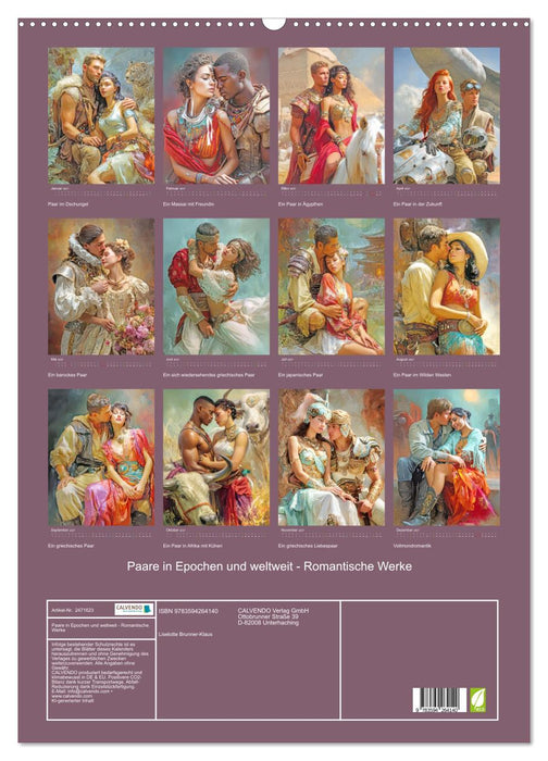 Paare in Epochen und weltweit - Romantische Werke (CALVENDO Wandkalender 2027)