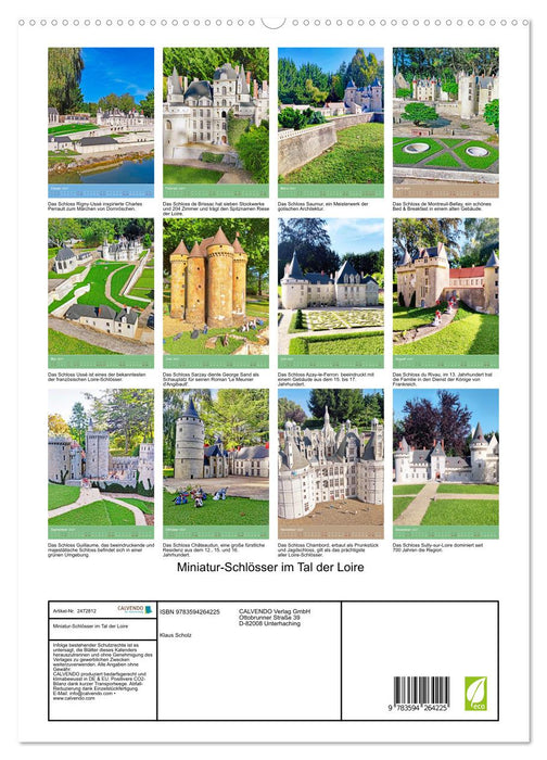 Miniatur-Schlösser im Tal der Loire (CALVENDO Premium Wandkalender 2027)