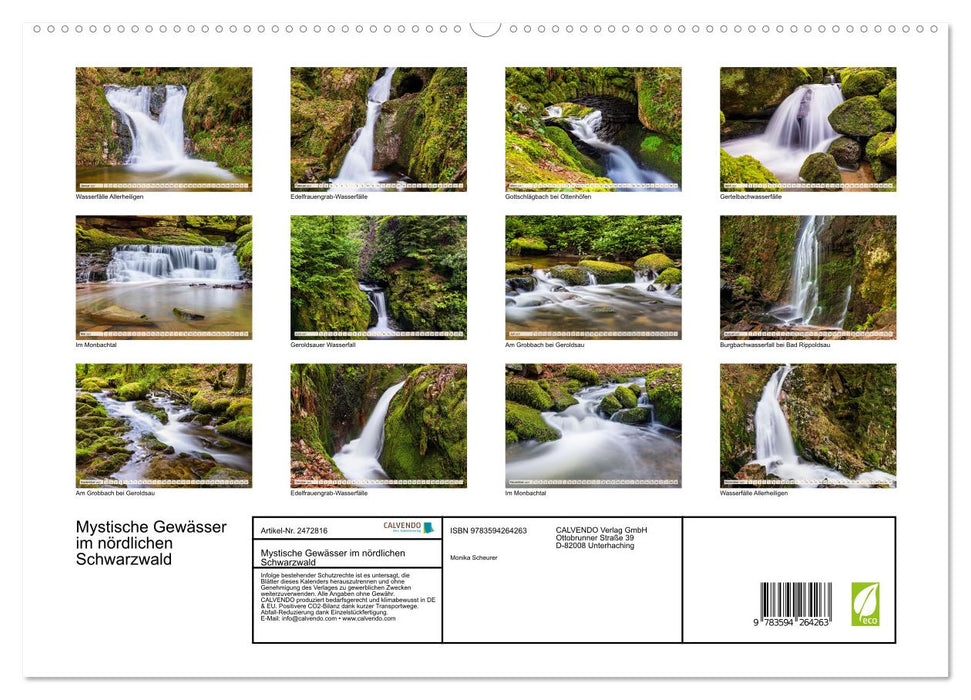 Mystische Gewässer im nördlichen Schwarzwald (CALVENDO Premium Wandkalender 2027)