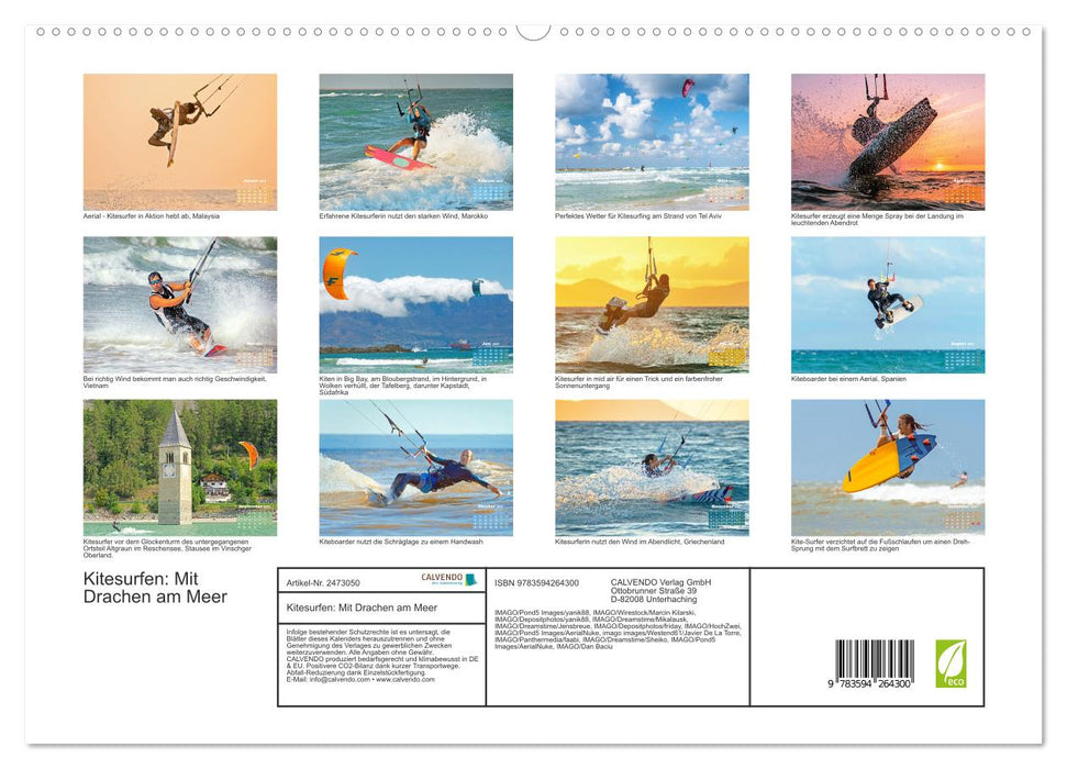 Kitesurfen: Mit Drachen am Meer (CALVENDO Premium Wandkalender 2027)