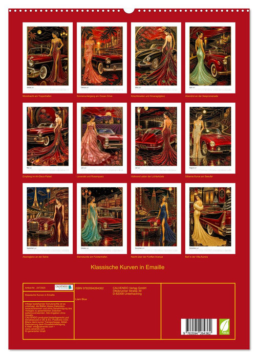 Klassische Kurven in Emaille (CALVENDO Premium Wandkalender 2027)