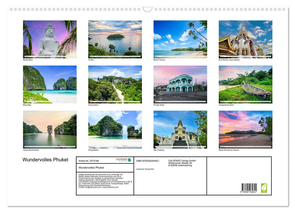 Wundervolles Phuket (CALVENDO Wandkalender 2027)
