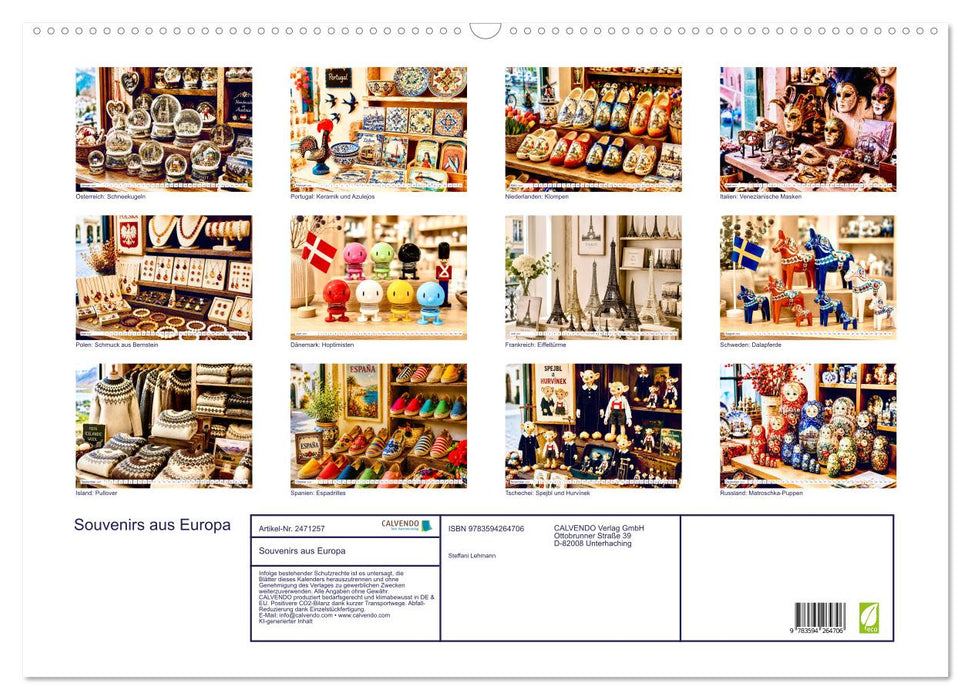 Souvenirs aus Europa (CALVENDO Wandkalender 2027)