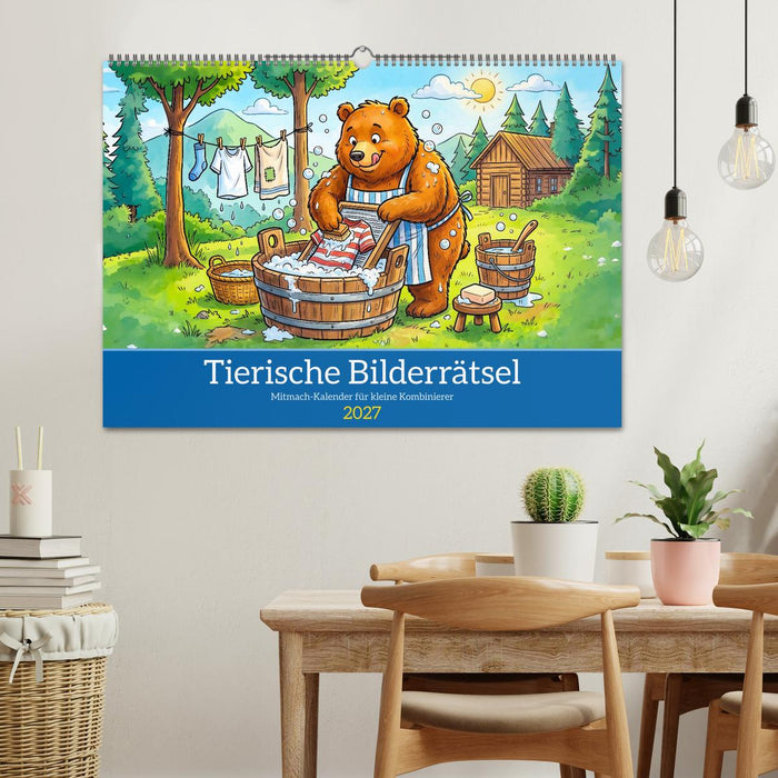 Tierische Bilderrätsel - Mitmach-Kalender für kleine Kombinierer (CALVENDO Wandkalender 2027)