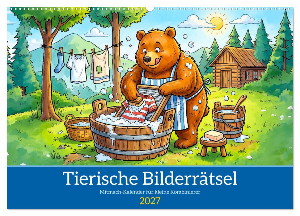 Tierische Bilderrätsel - Mitmach-Kalender für kleine Kombinierer (CALVENDO Wandkalender 2027)