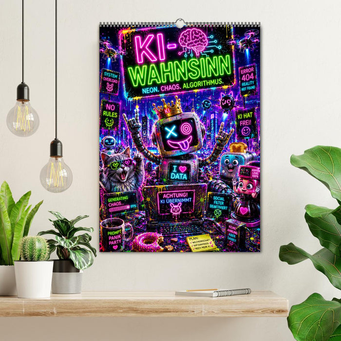 KI - Wahnsinn. neon. chaos. algorithmus (CALVENDO Wandkalender 2027)