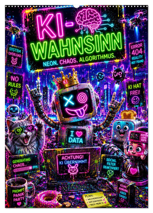 KI - Wahnsinn. neon. chaos. algorithmus (CALVENDO Wandkalender 2027)
