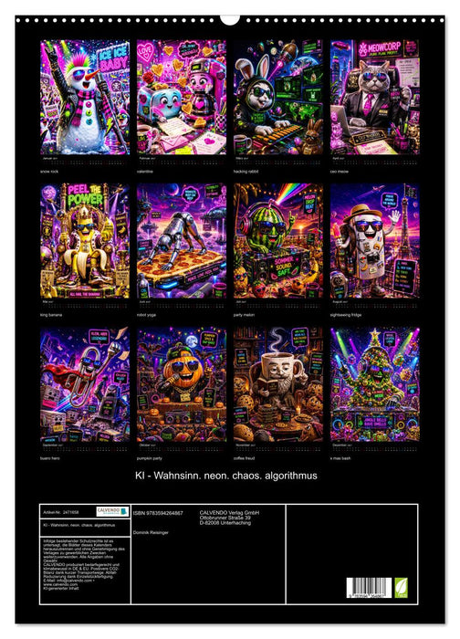 KI - Wahnsinn. neon. chaos. algorithmus (CALVENDO Wandkalender 2027)