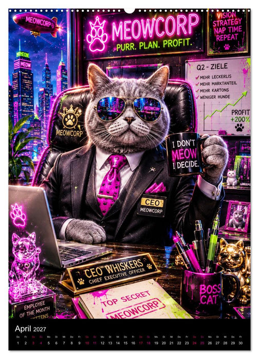 KI - Wahnsinn. neon. chaos. algorithmus (CALVENDO Wandkalender 2027)