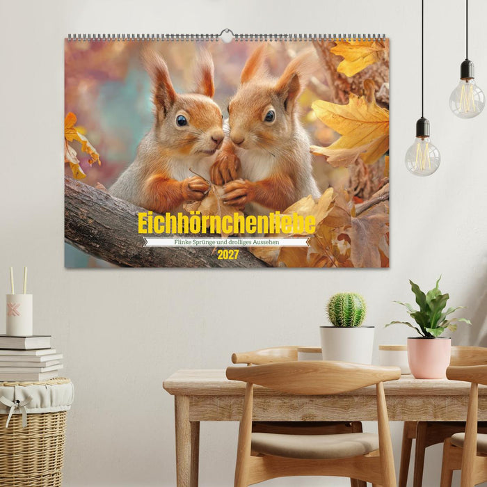 Eichhörnchenliebe - Flinke Sprünge und drolliges Aussehen (CALVENDO Wandkalender 2027)