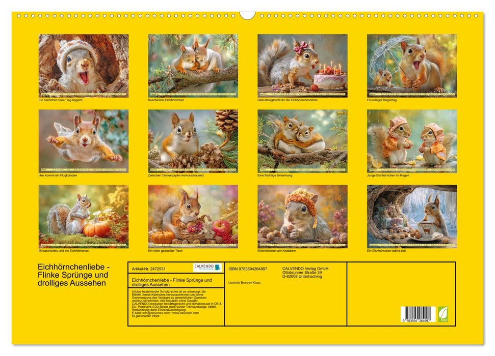 Eichhörnchenliebe - Flinke Sprünge und drolliges Aussehen (CALVENDO Wandkalender 2027)