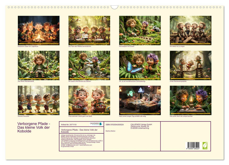 Verborgene Pfade - Das kleine Volk der Kobolde (CALVENDO Wandkalender 2027)