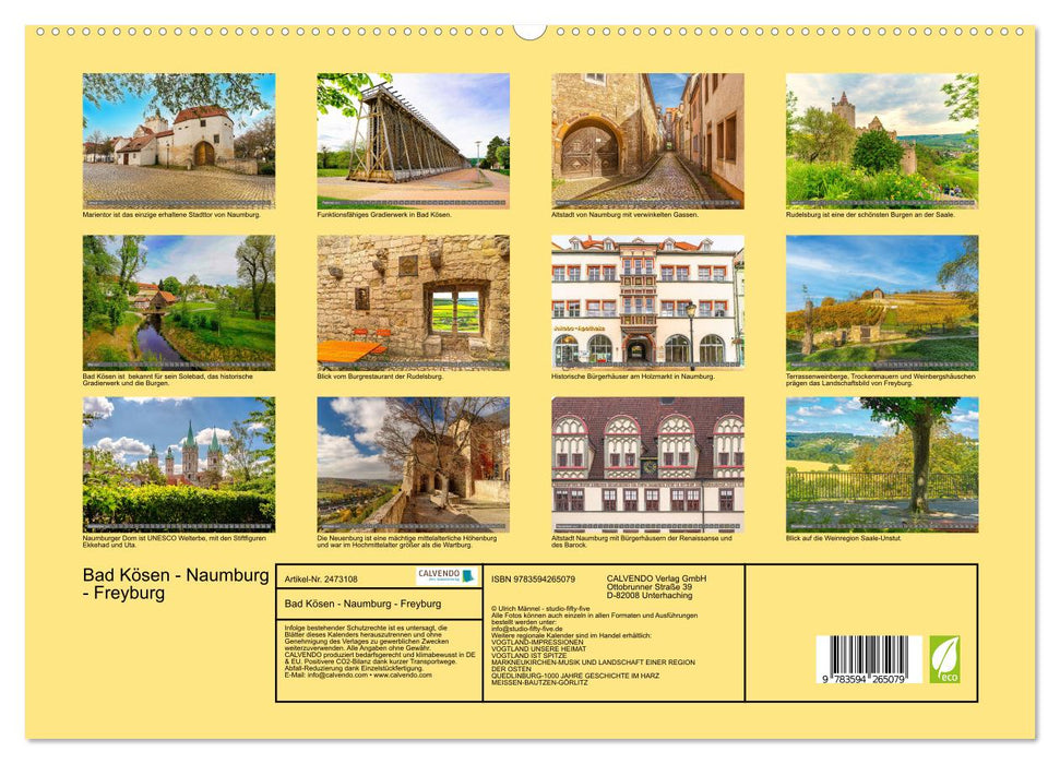 Bad Kösen - Naumburg - Freyburg (CALVENDO Premium Wandkalender 2027)