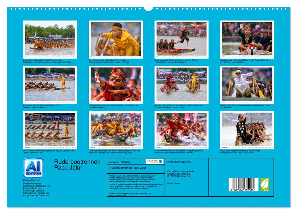 Ruderbootrennen Pacu Jalur (CALVENDO Premium Wandkalender 2027)