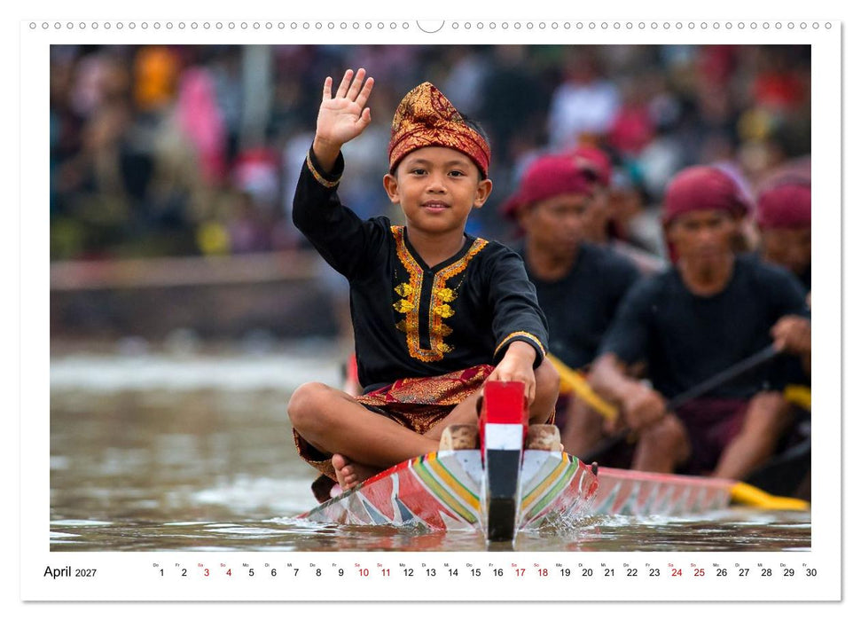 Ruderbootrennen Pacu Jalur (CALVENDO Premium Wandkalender 2027)