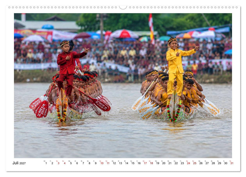 Ruderbootrennen Pacu Jalur (CALVENDO Premium Wandkalender 2027)