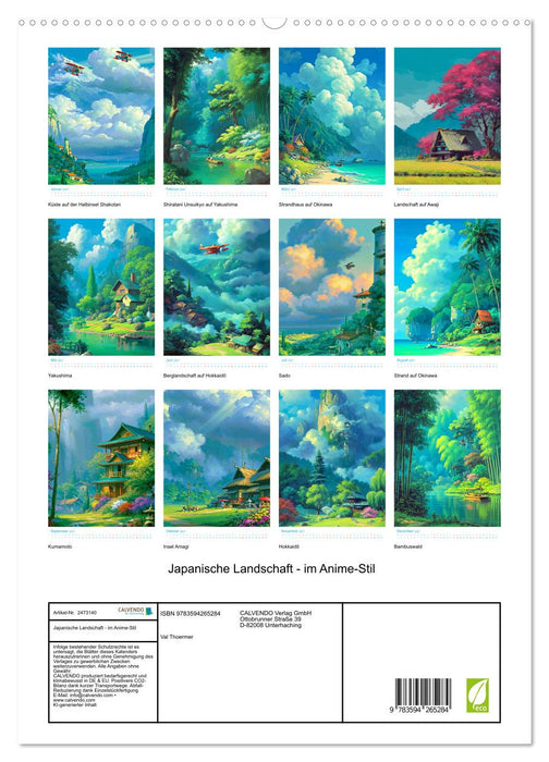 Japanische Landschaft - im Anime-Stil (CALVENDO Premium Wandkalender 2027)