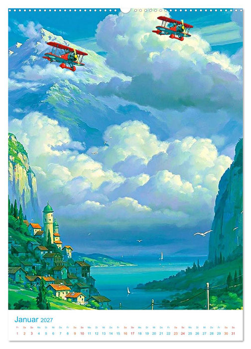 Japanische Landschaft - im Anime-Stil (CALVENDO Premium Wandkalender 2027)