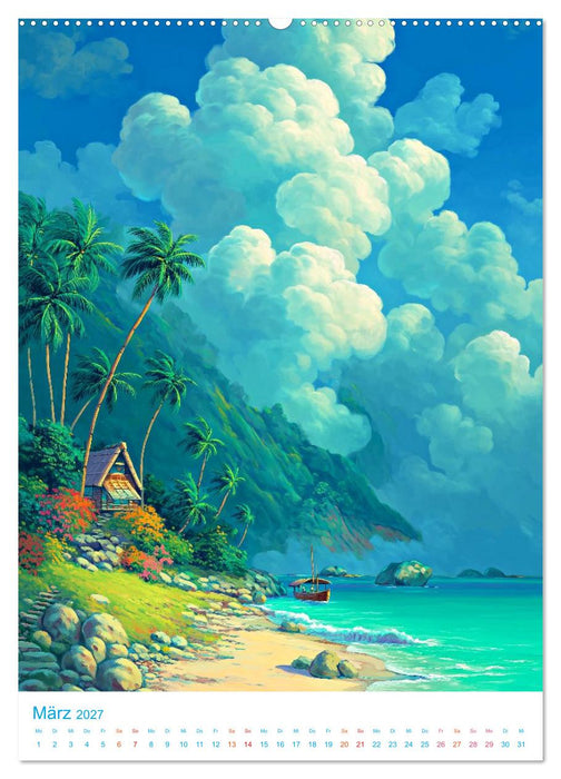 Japanische Landschaft - im Anime-Stil (CALVENDO Premium Wandkalender 2027)