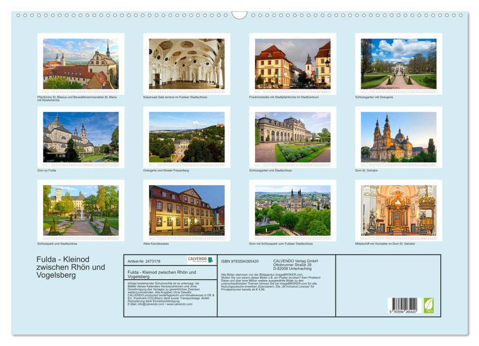Fulda - Kleinod zwischen Rhön und Vogelsberg (CALVENDO Wandkalender 2027)