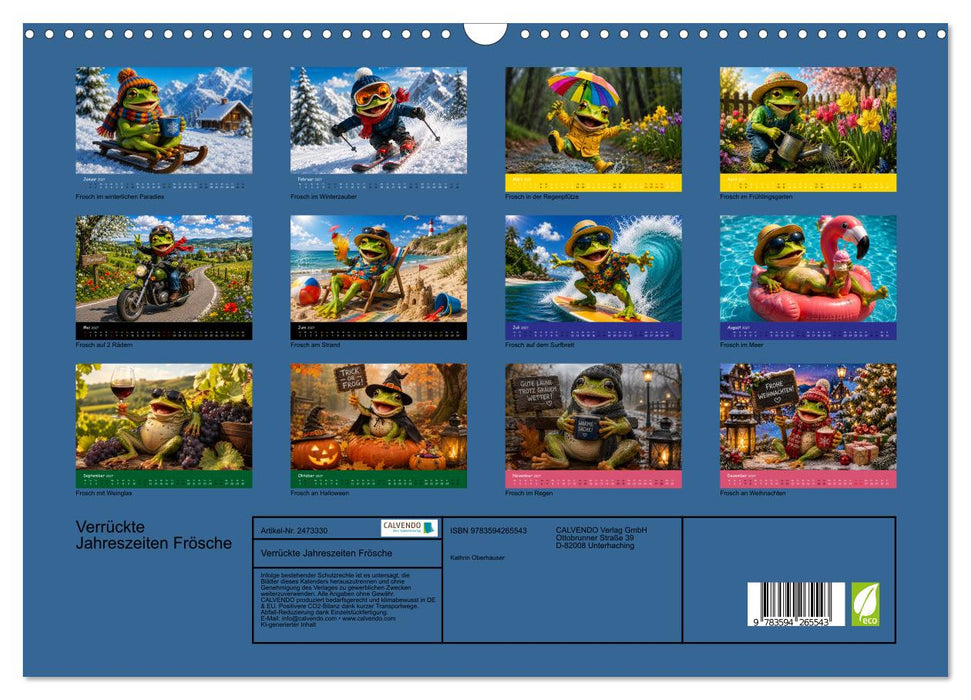 Verrückte Jahreszeiten Frösche (CALVENDO Wandkalender 2027)