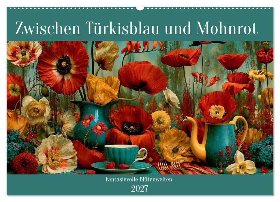 Zwischen Türkisblau und Mohnrot (CALVENDO Wandkalender 2027)