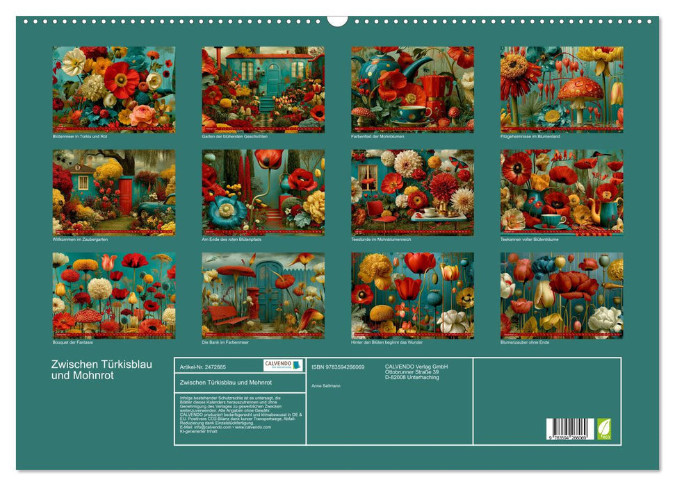 Zwischen Türkisblau und Mohnrot (CALVENDO Wandkalender 2027)