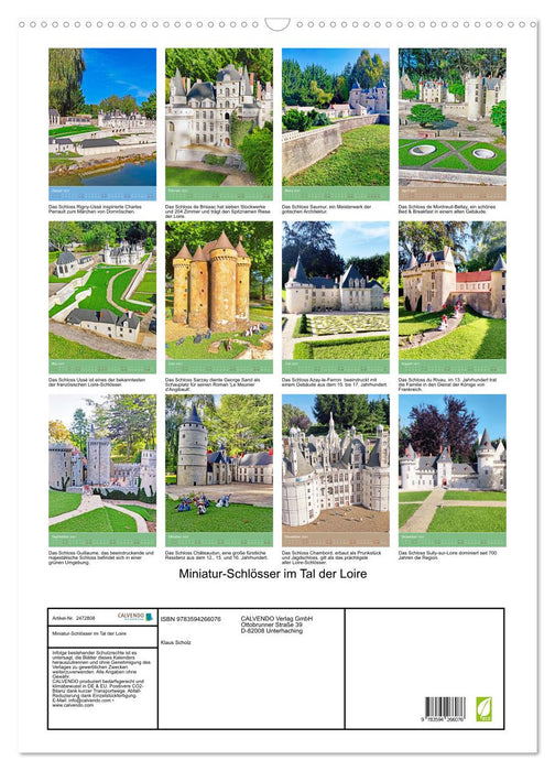 Miniatur-Schlösser im Tal der Loire (CALVENDO Wandkalender 2027)