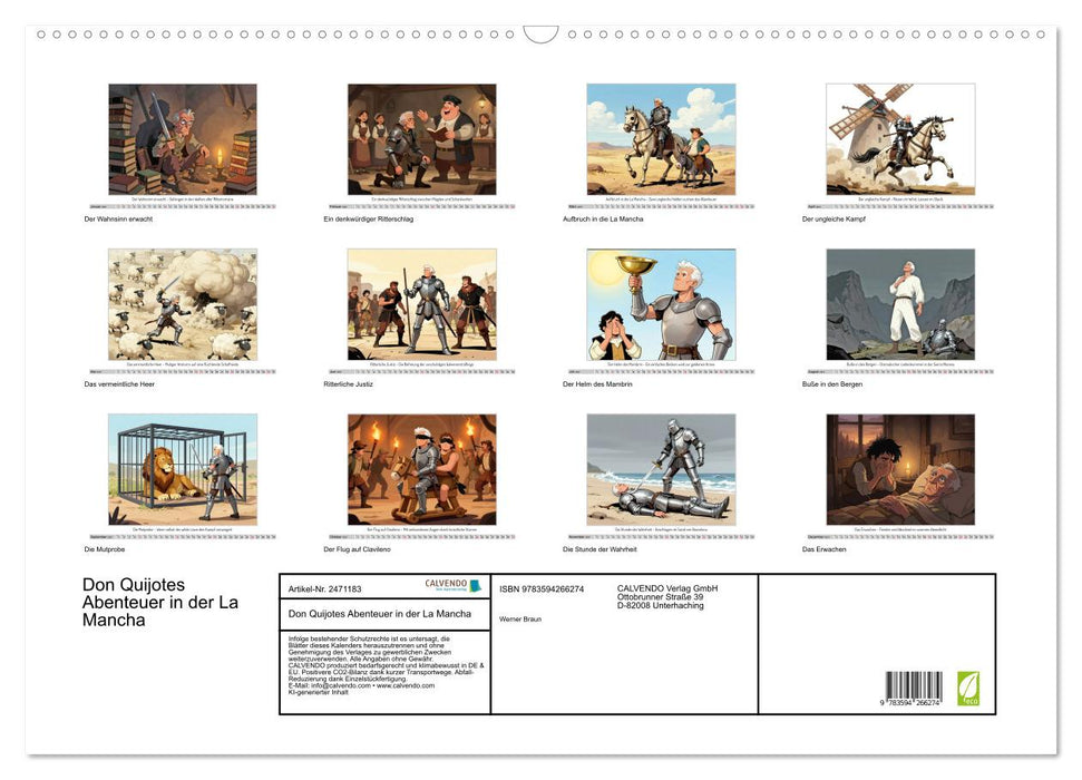 Don Quijotes Abenteuer in der La Mancha (CALVENDO Wandkalender 2027)