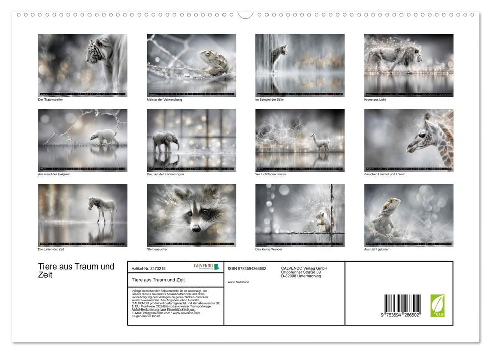 Tiere aus Traum und Zeit (CALVENDO Premium Wandkalender 2027)