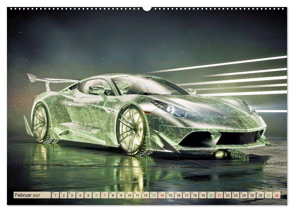 Cyberpunk-Supersportwagen (CALVENDO Premium Wandkalender 2027)