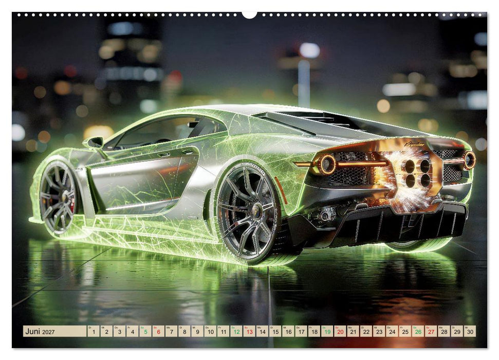 Cyberpunk-Supersportwagen (CALVENDO Premium Wandkalender 2027)