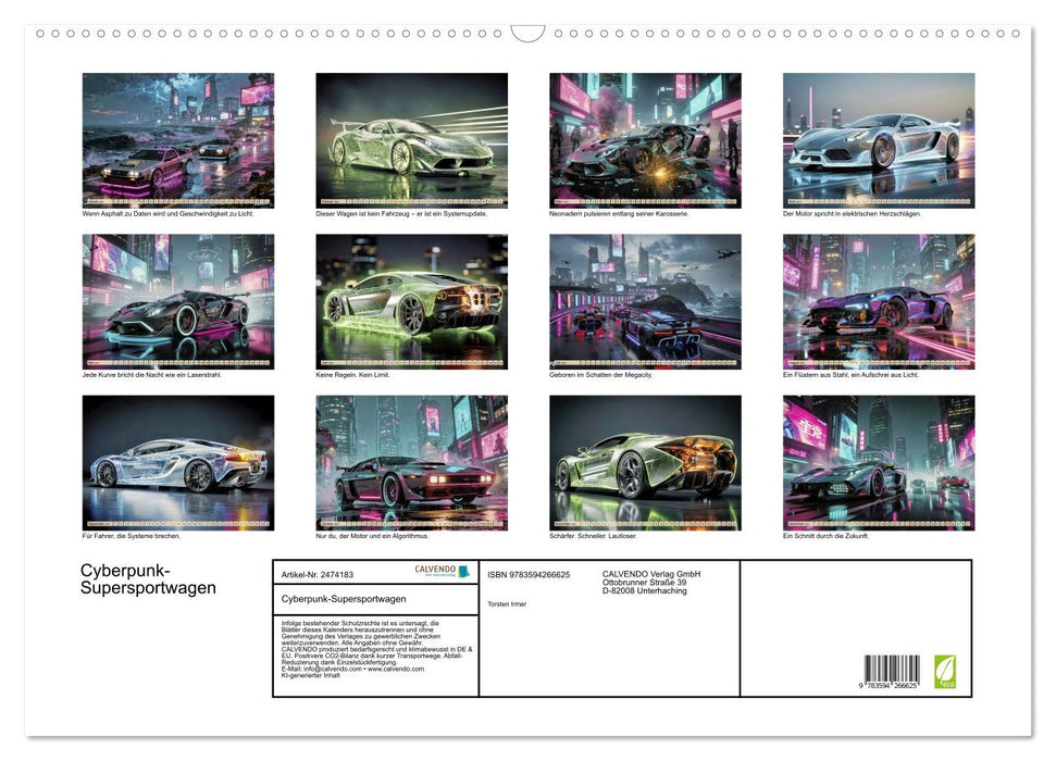 Cyberpunk-Supersportwagen (CALVENDO Wandkalender 2027)