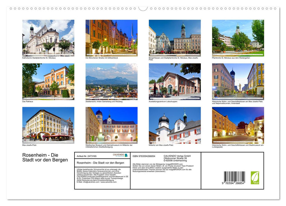 Rosenheim - Die Stadt vor den Bergen (CALVENDO Premium Wandkalender 2027)
