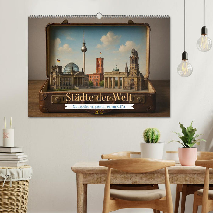 Städte der Welt - Metropolen verpackt in einem Koffer (CALVENDO Wandkalender 2027)