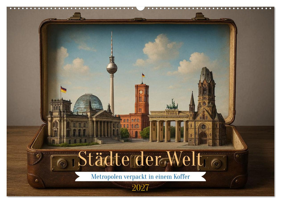 Städte der Welt - Metropolen verpackt in einem Koffer (CALVENDO Wandkalender 2027)