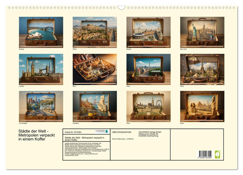Städte der Welt - Metropolen verpackt in einem Koffer (CALVENDO Wandkalender 2027)