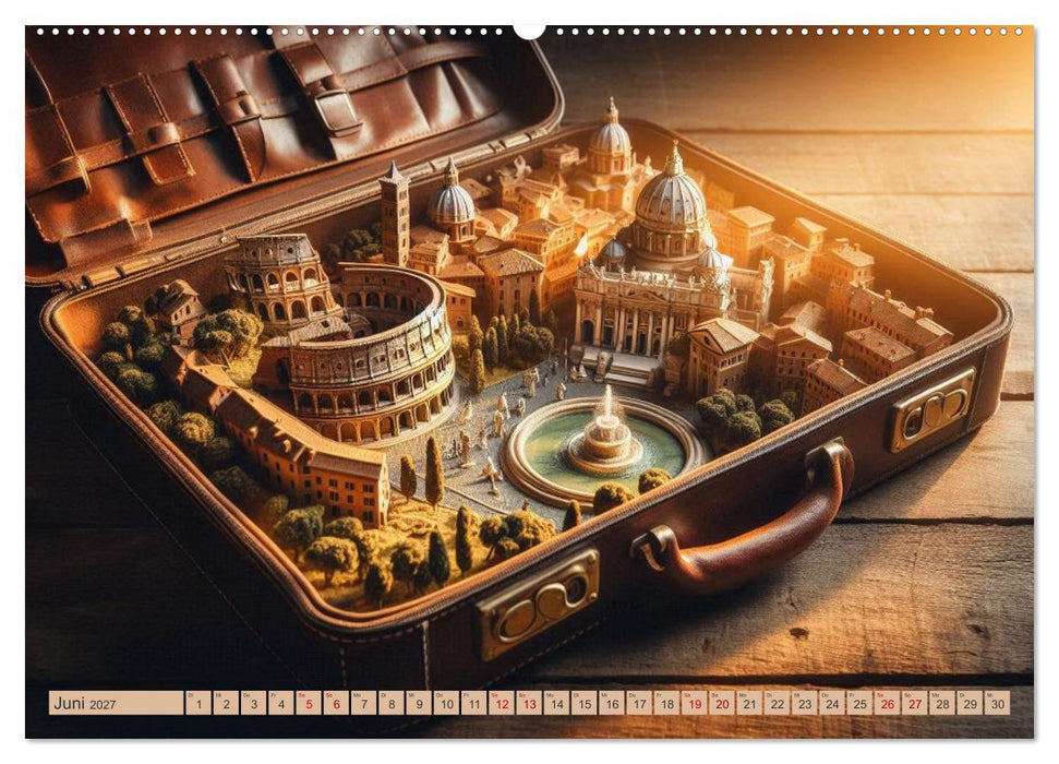 Städte der Welt - Metropolen verpackt in einem Koffer (CALVENDO Wandkalender 2027)