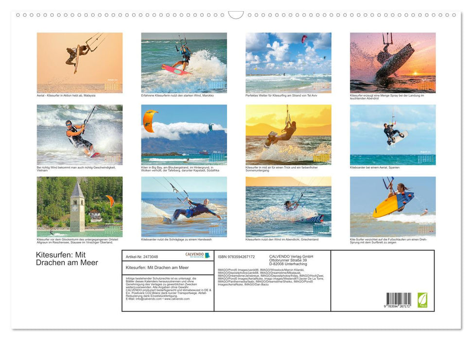 Kitesurfen: Mit Drachen am Meer (CALVENDO Wandkalender 2027)
