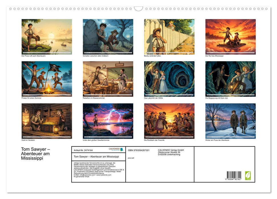 Tom Sawyer – Abenteuer am Mississippi (CALVENDO Wandkalender 2027)