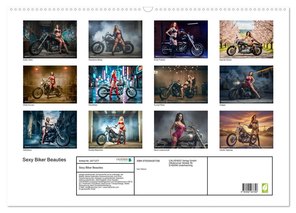 Sexy Biker Beauties (CALVENDO Wandkalender 2027)