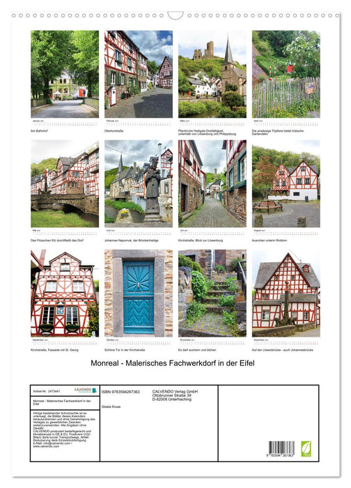 Monreal - Malerisches Fachwerkdorf in der Eifel (CALVENDO Wandkalender 2027)